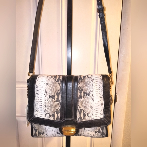 BRAND NEW Calvin Klein Embossed Suede & Leather Purse w/2 straps & Dustbag NWT - Picture 9 of 16